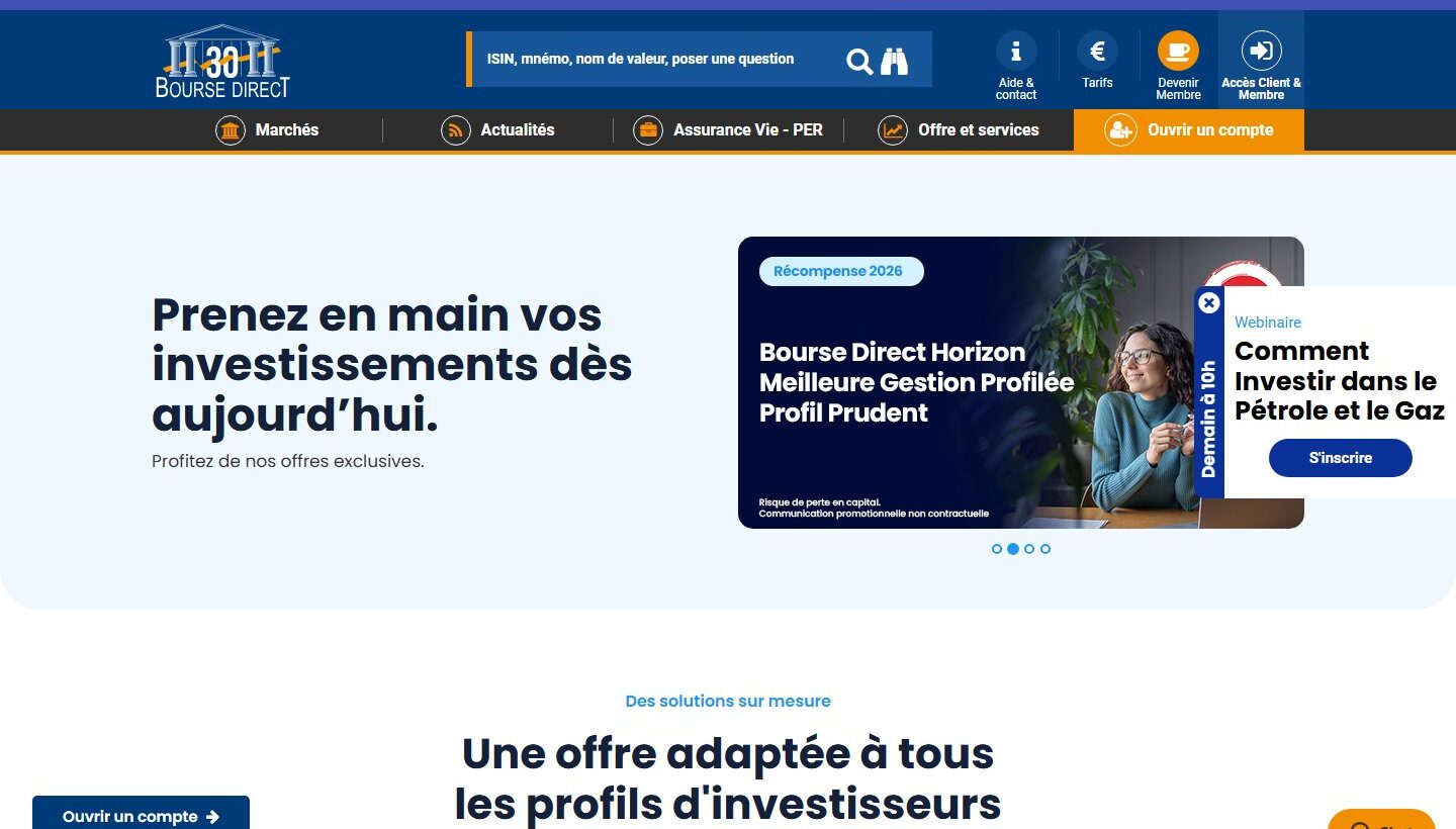 Avis sur BourseDirect 2026